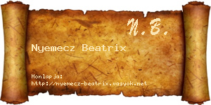 Nyemecz Beatrix névjegykártya